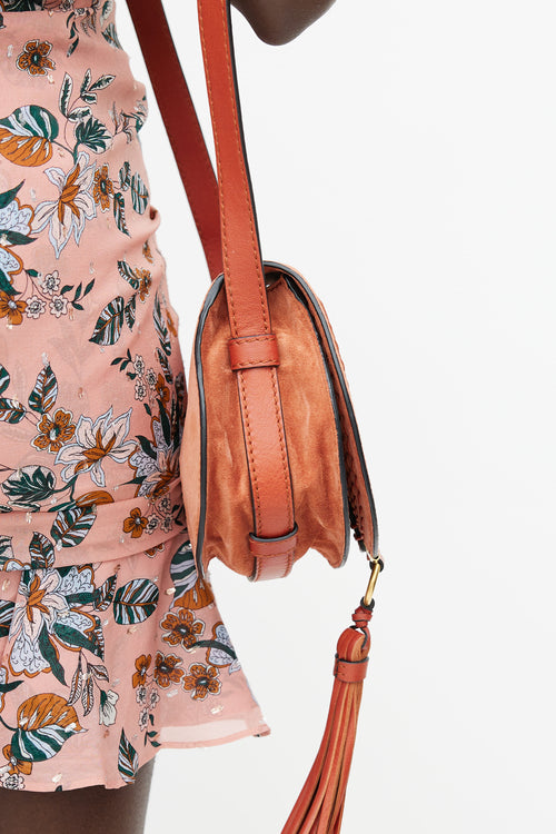 Chloé Orange Suede Marcie Crossbody Bag