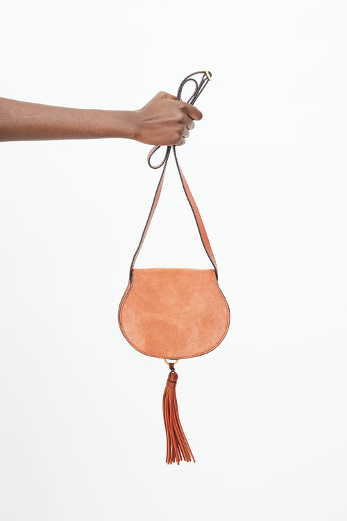 Chloé Orange Suede Marcie Crossbody Bag