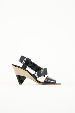 Chloé Patent Leather Crisscross Slingback Heel