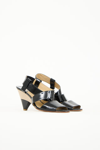 Chloé Patent Leather Crisscross Slingback Heel