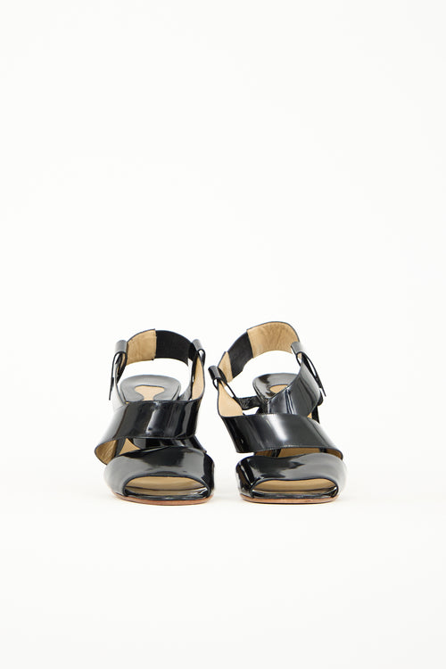 Chloé Patent Leather Crisscross Slingback Heel