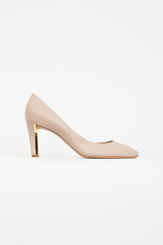 Chloé Pink 
Gold Leather Heel