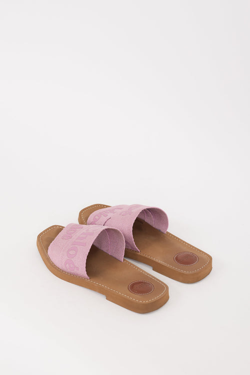 Chloé Brown 
Pink Woody Logo Slide