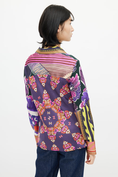 Chloé Purple 
Multi Silk Floral Shirt