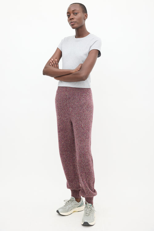 Chloé Purple 
Multicolour Wool Woven Trouser