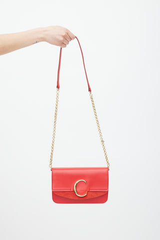 Chloé Red 
Gold Leather C Bag