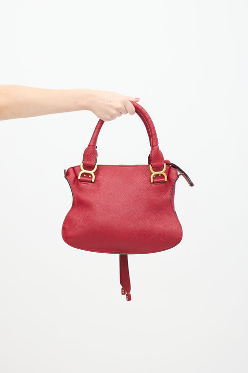 Chloé Red Leather Marcie Double Carry Bag