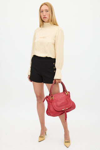 Chloé Red Leather Marcie Double Carry Bag