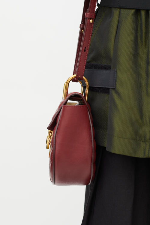 Chloé Burgundy Quilted Mini Drew Bijou Bag