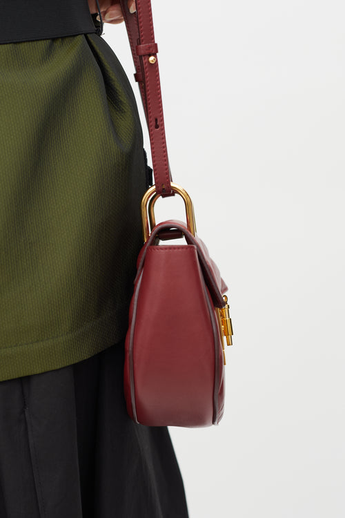 Chloé Burgundy Quilted Mini Drew Bijou Bag