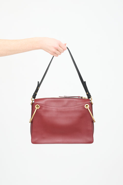 Chloé Red Leather 
Suede Medium Roy Crossbody Bag