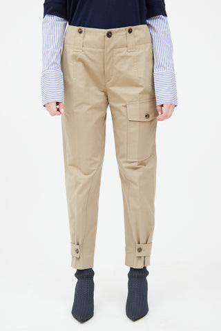 Chloé Green Tapered Cargo Panel Pant