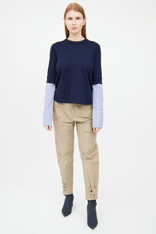 Chloé Green Tapered Cargo Panel Pant