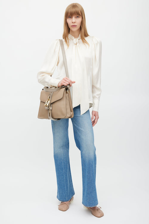 Chloé Grey 
Gold Aby Padlock Leather Bag