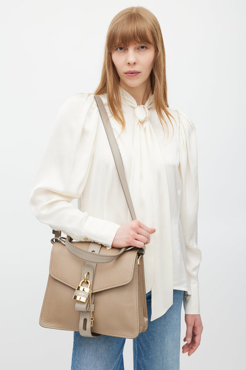 Chloé Grey 
Gold Aby Padlock Leather Bag