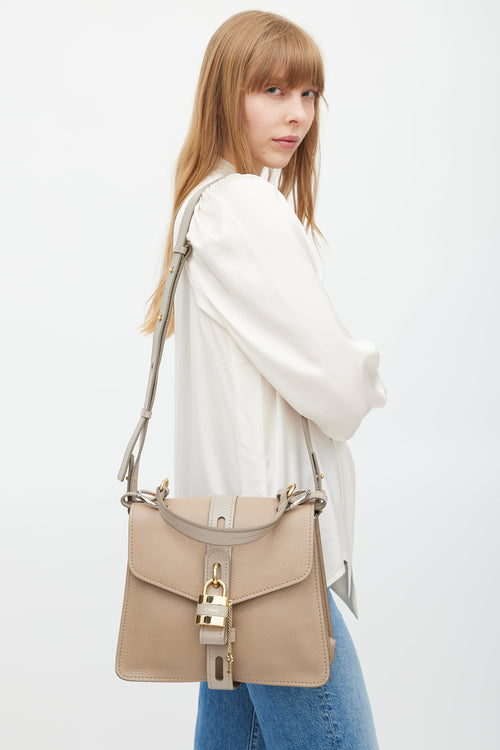 Chloé Grey 
Gold Aby Padlock Leather Bag