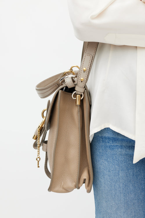 Chloé Grey 
Gold Aby Padlock Leather Bag