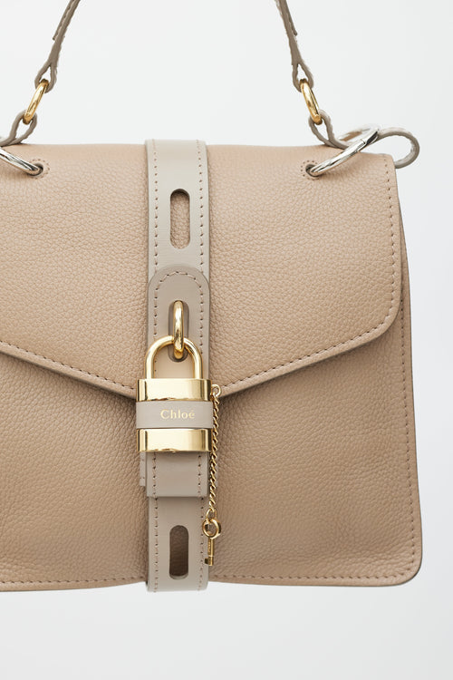 Chloé Grey 
Gold Aby Padlock Leather Bag