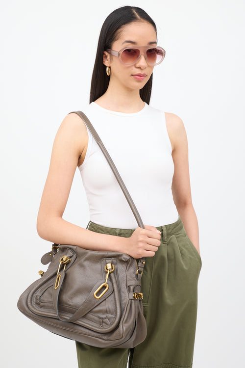 Chloé Taupe Paraty Leather Bag