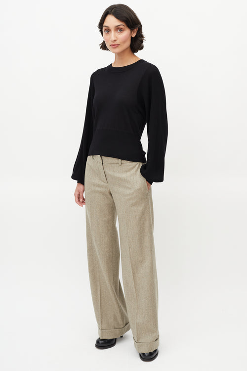 Chloé Taupe Wide Leg Trouser