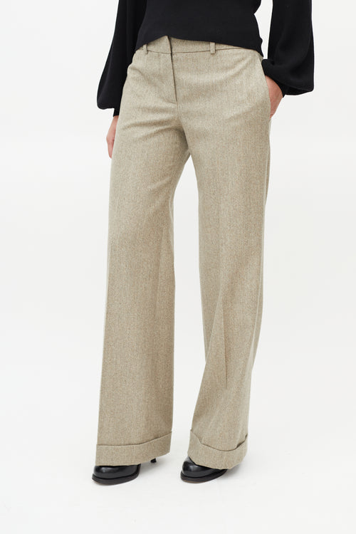 Chloé Taupe Wide Leg Trouser