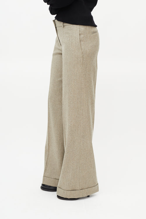 Chloé Taupe Wide Leg Trouser