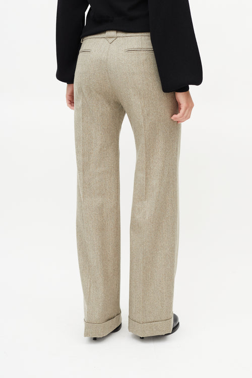 Chloé Taupe Wide Leg Trouser