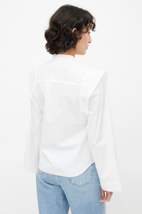 White Cotton Eyelet Lace Blouse