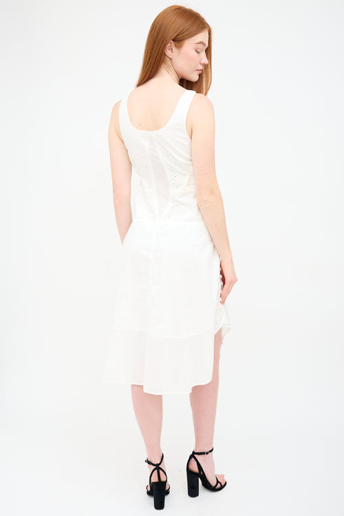 Chloé White Cotton Voile Button Dress