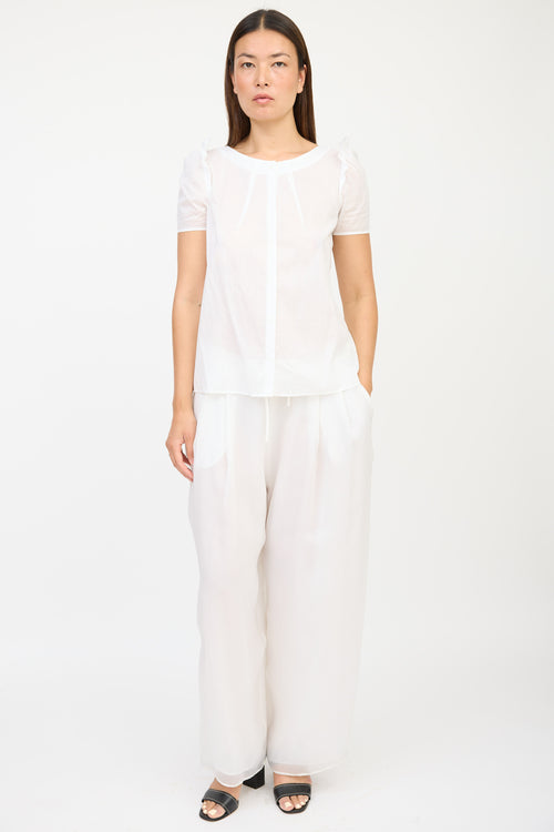 Chloé White Darted Ruffled Shirt