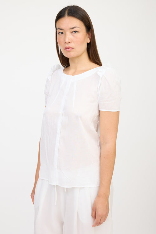 Chloé White Darted Ruffled Shirt