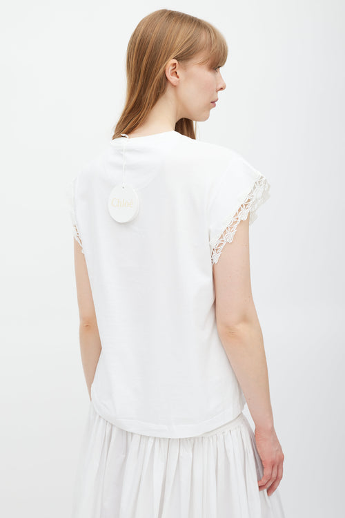 Chloé White Lace T-Shirt