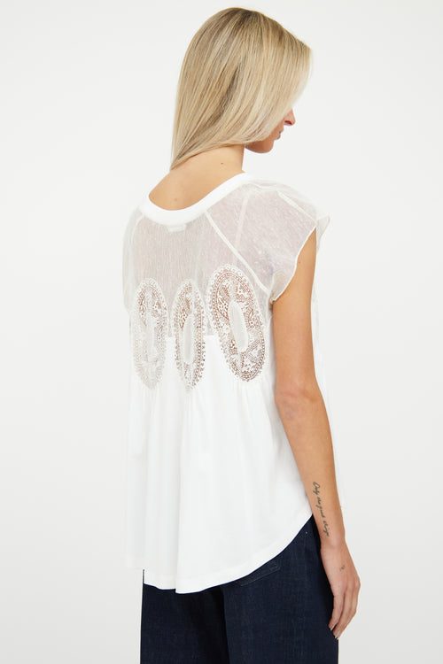 White Lace Panel Top Chloé