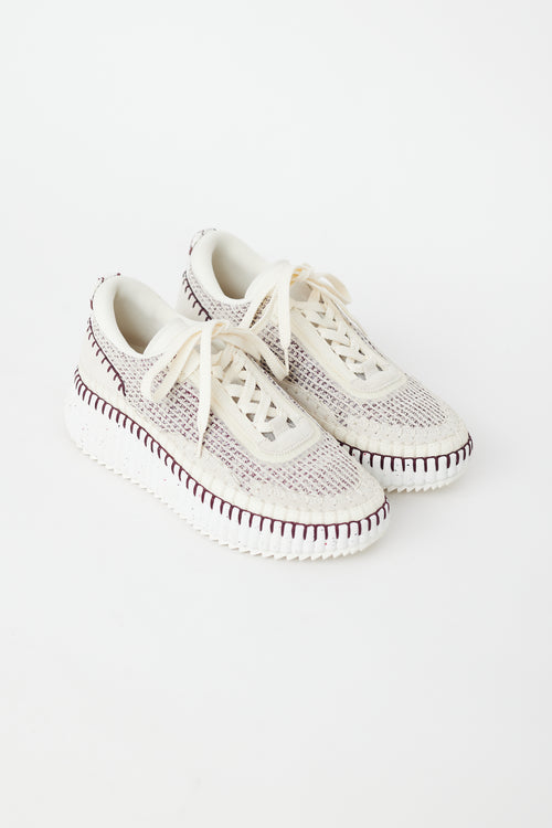 Chloé White 
Purple Nama Sneaker