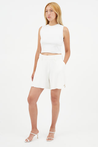 Chloé White Ruffled Short