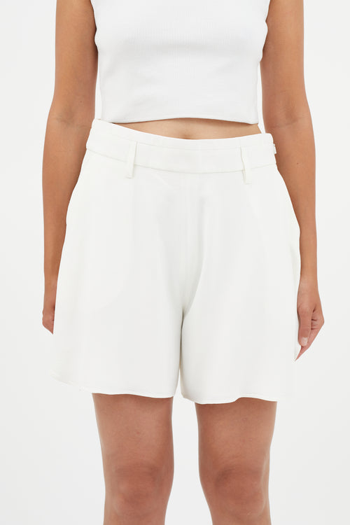 Chloé White Ruffled Short