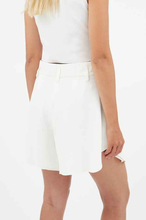 Chloé White Ruffled Short