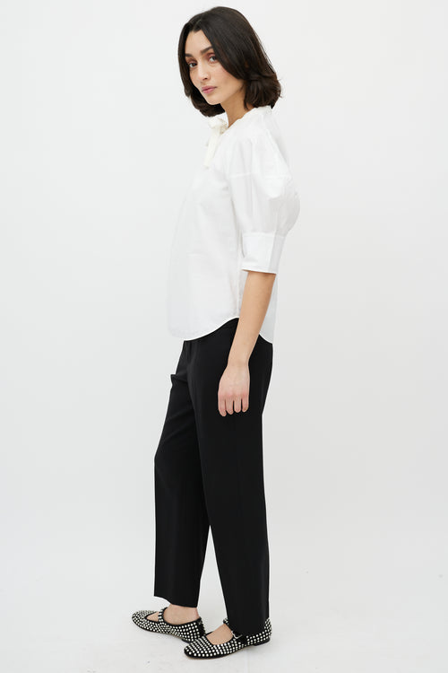 Chloé White Tie Puff Sleeve Top