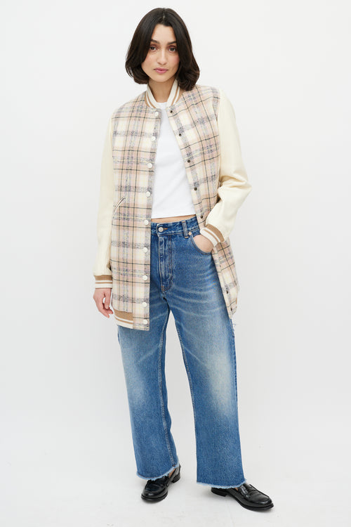 Chloé Yellow Plaid Bomber Jacket