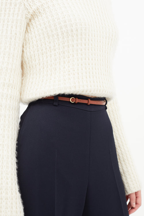 Chloé Navy 
Brown Wide Leg Trouser