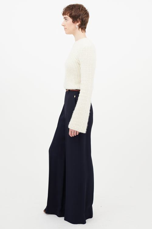 Chloé Navy 
Brown Wide Leg Trouser