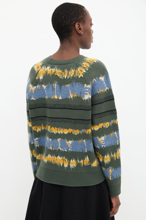 Christian Dior Green 
Multi Wool Logo Sweater