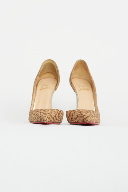 Christian Louboutin Beige 
Brown Textured D
Orsay Pump