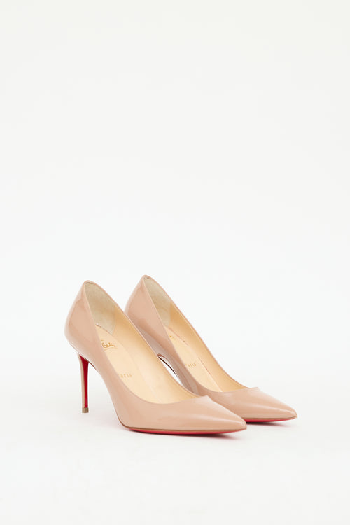 Christian Louboutin Beige Patent Leather Kate Heel