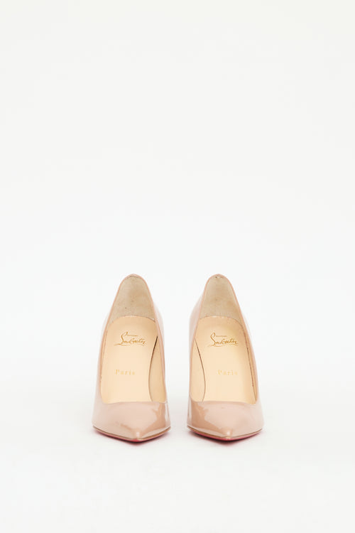 Christian Louboutin Beige Patent Leather Kate Heel