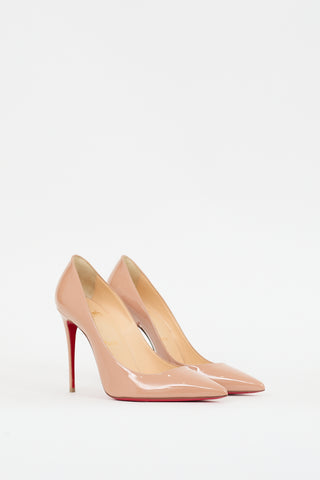 Christian Louboutin Beige Patent Leather Kate 100 Pump