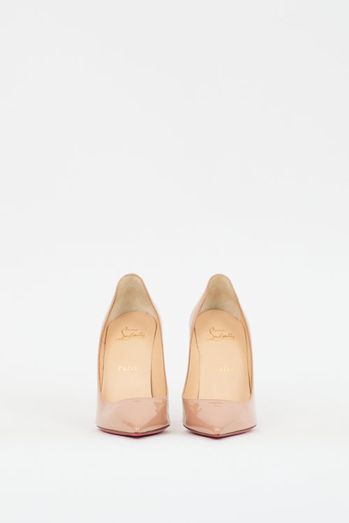 Christian Louboutin Beige Patent Leather Kate 100 Pump