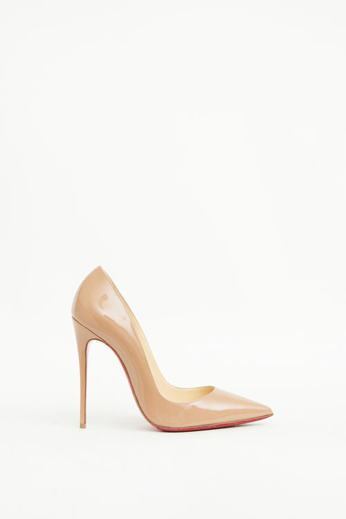 Christian Louboutin Beige Patent Leather So Kate Pump