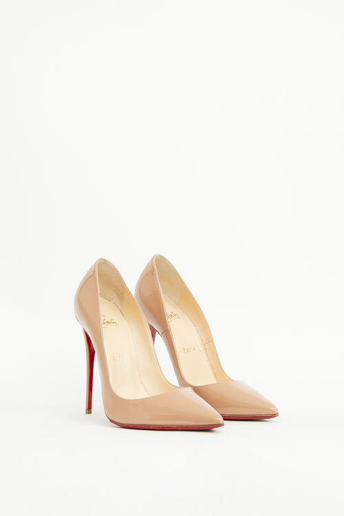 Christian Louboutin Beige Patent Leather So Kate Pump