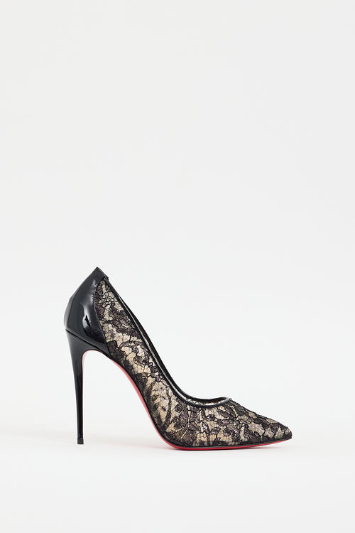 Christian Louboutin Black Lace So Kate Pump